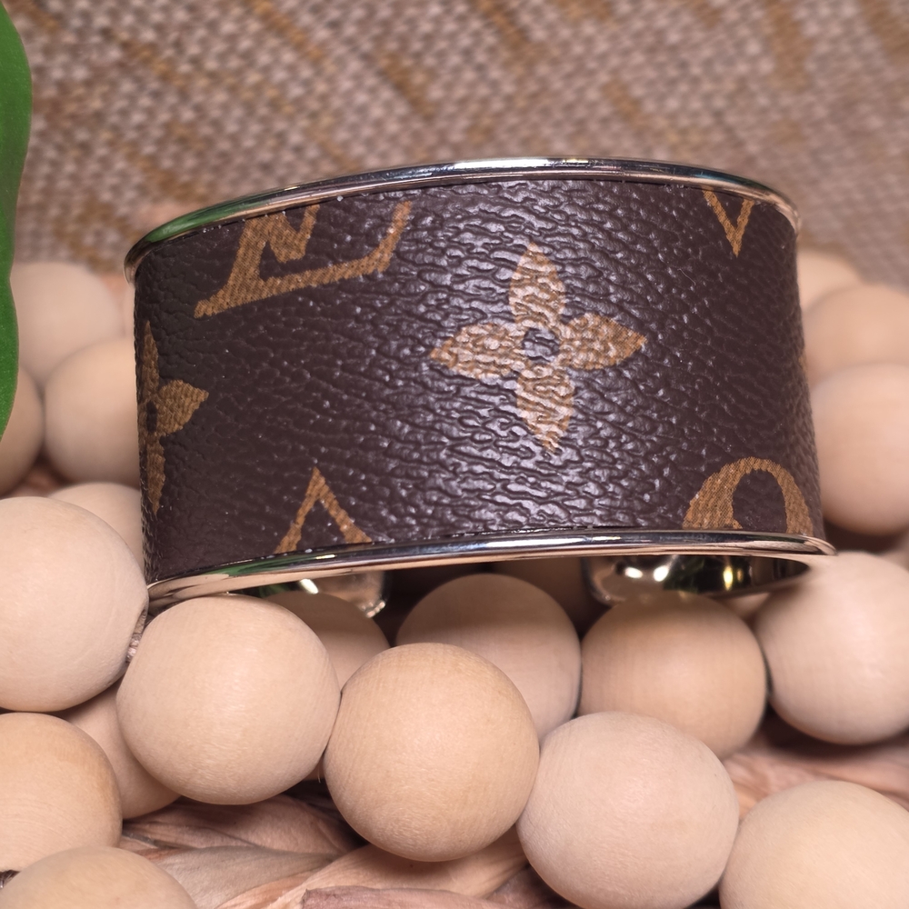 Upcycled Monogram Cuff Bracelet
